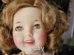 1950s Ideal ST-17-1 SMILING Shirley Temple Doll tagged GOLD DRESS