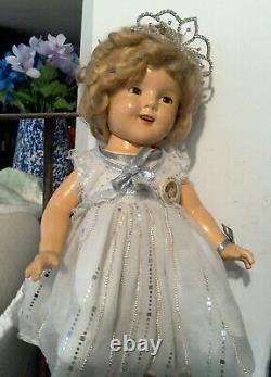 20 Composition Ideal Shirley Temple Doll in Little Miss Broadway Princess Dress
