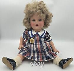 20 INCH SHIRLEY TEMPLE COMPOSITION DOLL Toy With Pin