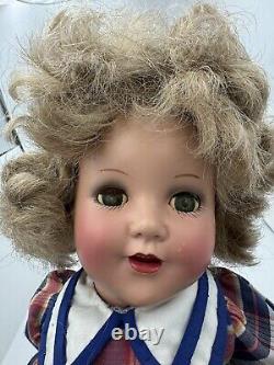 20 INCH SHIRLEY TEMPLE COMPOSITION DOLL Toy With Pin
