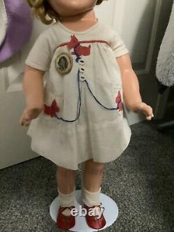 22 inch Shirley Temple tagged Scotty dress doll