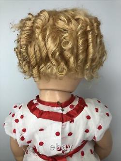27 Antique Vintage Ideal Shirley Temple Flirty Eyes Move Head Large Redress CO