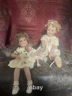 2 Vintage Danbury Shirley Temple dolls porcelain Mint
