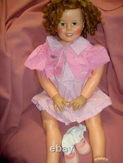 35 Ideal, 1957 vinyl, SHIRLEY TEMPLE doll TWIST WRISTS withoutfit needs stringing