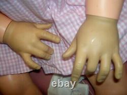 35 Ideal, 1957 vinyl, SHIRLEY TEMPLE doll TWIST WRISTS withoutfit needs stringing