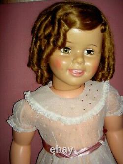 35 Ideal, 1957 vinyl, SHIRLEY TEMPLE doll TWIST WRISTS withoutfit needs stringing