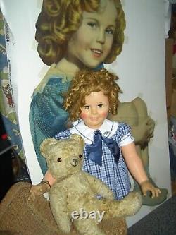 35 Ideal, 1957 vinyl, SHIRLEY TEMPLE doll TWIST WRISTS withoutfit needs stringing