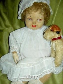 35 Ideal, 1957 vinyl, SHIRLEY TEMPLE doll TWIST WRISTS withoutfit needs stringing