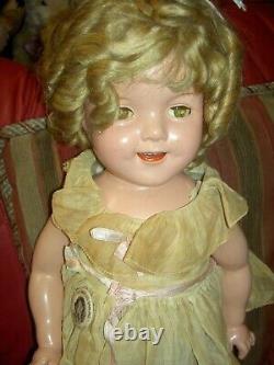 35 Ideal, 1957 vinyl, SHIRLEY TEMPLE doll TWIST WRISTS withoutfit needs stringing