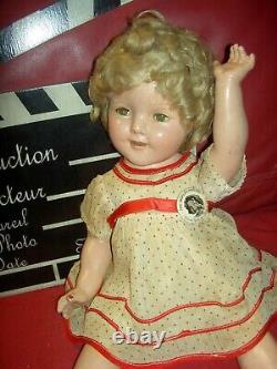 35 Ideal, 1957 vinyl, SHIRLEY TEMPLE doll TWIST WRISTS withoutfit needs stringing