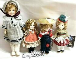 4 Shirley Temple Ideal collector's doll 1983 series Dimples Suzannah REBECCA Wee