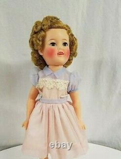 50's Pretty Orig. 17 Ideal Flirty Eyed Shirley Temple Doll In Blue Party Dress