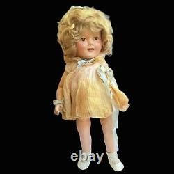 A/O 1935 Shirley Temple Ideal Curly Top Composition/Compo Doll Pink Dress