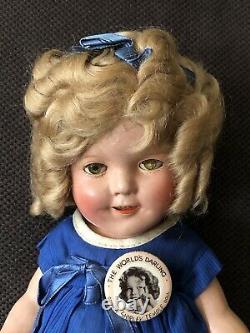 All Original 1930s Shirley Temple 13 Composition Doll WithPin