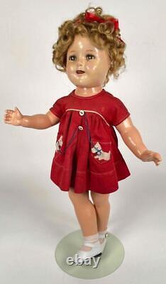 Antique 18 Ideal Nov & Toy Co Shirley Temple #18 Doll Sleepy Eyes Red Dog Dress