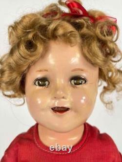 Antique 18 Ideal Nov & Toy Co Shirley Temple #18 Doll Sleepy Eyes Red Dog Dress