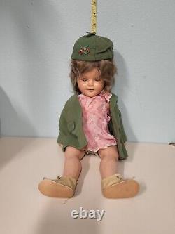 Antique 1930's COP IDEAL N & T Co. 18 Inch Shirley Temple Doll