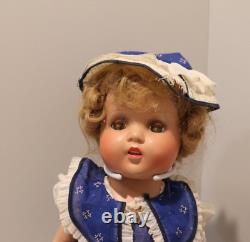 Antique 1930`s Doll Made To Compete With Ideals Shirley Temple Dolls With Stand