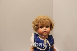 Antique 1930`s Doll Made To Compete With Ideals Shirley Temple Dolls With Stand