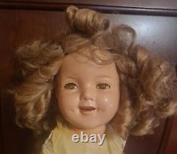 Antique 1930's Ideal Shirley Temple Composition Doll 23 Flirty Eyes Excellent