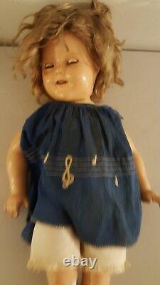 Antique 1930's SHIRLEY TEMPLE Composition Doll 18 Ideal with Sleeping Eyes RARE