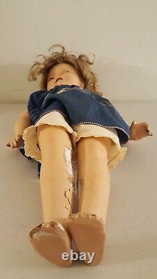 Antique 1930's SHIRLEY TEMPLE Composition Doll 18 Ideal with Sleeping Eyes RARE