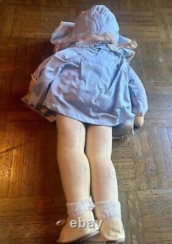 Antique American/European 14 Cloth Doll Oil Painted Face Shirley Temple 50-60's