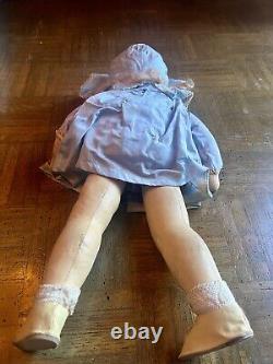 Antique American/European 14 Cloth Doll Oil Painted Face Shirley Temple 50-60's