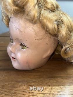 Antique Composition 1930s Unmarked Shirley Temple Doll 18