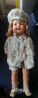 Antique Composition Doll Possibly Shirley Temple Over 20 Tall