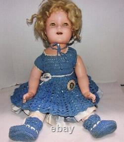 Antique Composition Ideal Shirley Temple 18 Doll with Original Button
