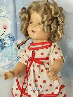 Antique Composition Ideal Shirley Temple Doll 17 Original Dress Sleepy Eyes