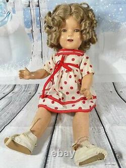 Antique Composition Ideal Shirley Temple Doll 17 Original Dress Sleepy Eyes