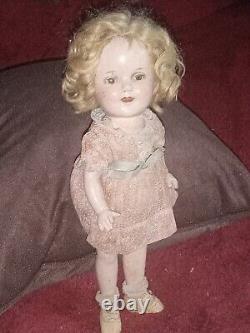 Antique Ideal Shirley Temple Doll Composition 13 Original Dress 1930s