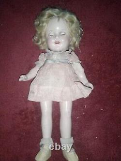 Antique Ideal Shirley Temple Doll Composition 13 Original Dress 1930s