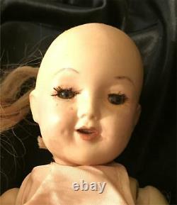 Antique Porcelain Doll Real Hair Wig Handmade Shirley Temple Vtg Repair