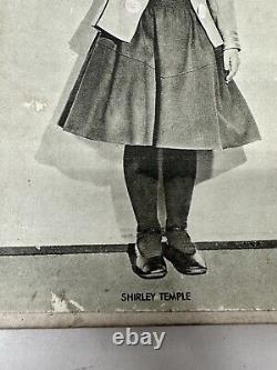 Antique Shirley Temple Printed Paper BW Black White Cardboard Gift Box Girl 1930