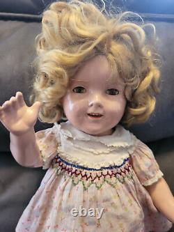Antique Vintage (1930's) Ideal Composition Shirley Temple 20 Doll (Needs TLC)