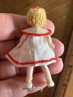 Artist Miniature Dollhouse Porcelain Doll 2.5 Shirley Temple So Sweet Withdog