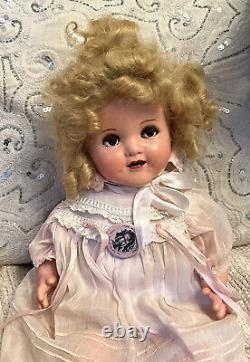 Beautiful 16 Ideal Shirley Temple 1930's Compo Baby Doll Orig Dress Flirty Eyes