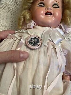 Beautiful 16 Ideal Shirley Temple 1930's Compo Baby Doll Orig Dress Flirty Eyes