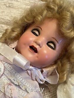 Beautiful 16 Ideal Shirley Temple 1930's Compo Baby Doll Orig Dress Flirty Eyes