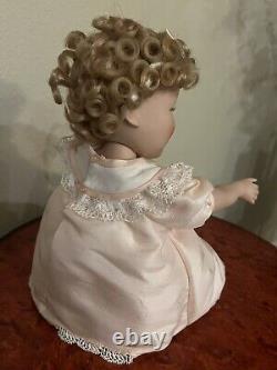 Beautiful Vintage Porcelain & Fabric Shirley Temple Doll MBI 3C. Branded