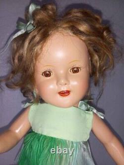 Composition Doll Shirley Temple Vintage Height 16.5 1930s