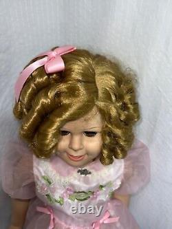 DANBURY MINT Shirley Temple 35 playpal Vinyl Doll PINK PARTY DRESS