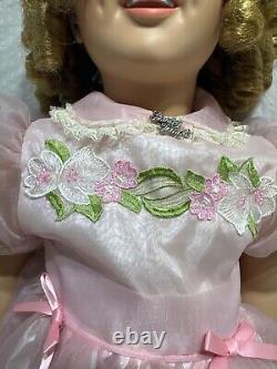 DANBURY MINT Shirley Temple 35 playpal Vinyl Doll PINK PARTY DRESS