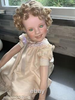 Danbury Mint Little Miss SHIRLEY TEMPLE Doll withRARE Uranium Green Glass Eyes