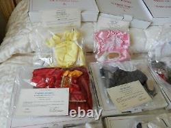 Danbury Mint Shirley Temple Dress Up Doll Lot of 24 Outfits Clothes NIB W COA's