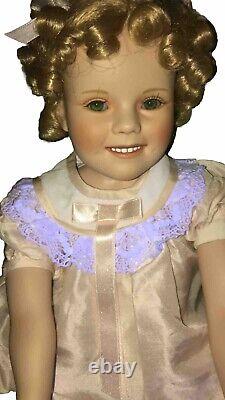 Danbury Mint Shirley Temple Uranium Green Eyes 1996 Doll Porcelain Vintage RARE