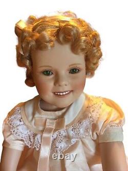 Danbury Mint Shirley Temple Uranium Green Eyes 1996 Doll Porcelain Vintage RARE